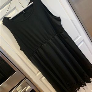 Shein Curve Black Dress with Eyelet Hem